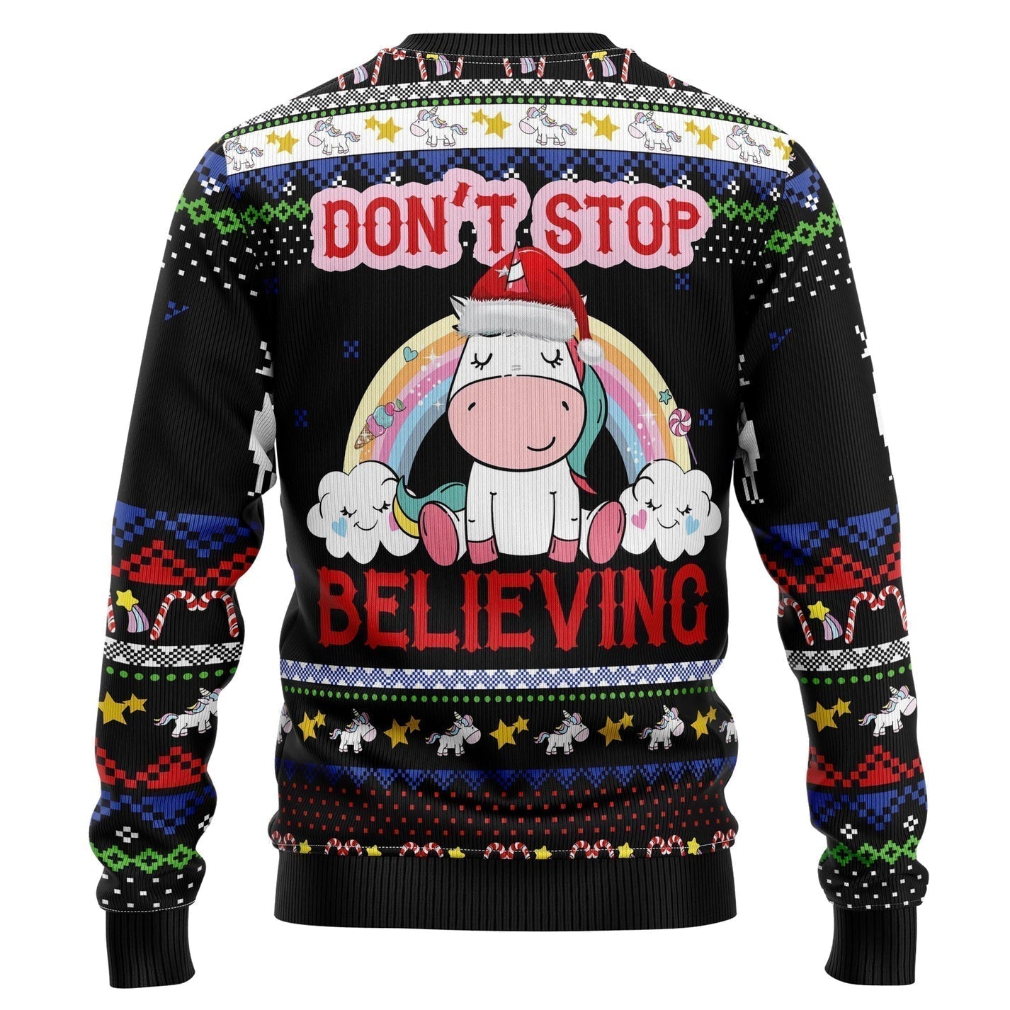 Unicorn Believing Christmas Ugly Christmas Sweater For Men & Women Christmas Gift Sweater US3327 - WeCustomit