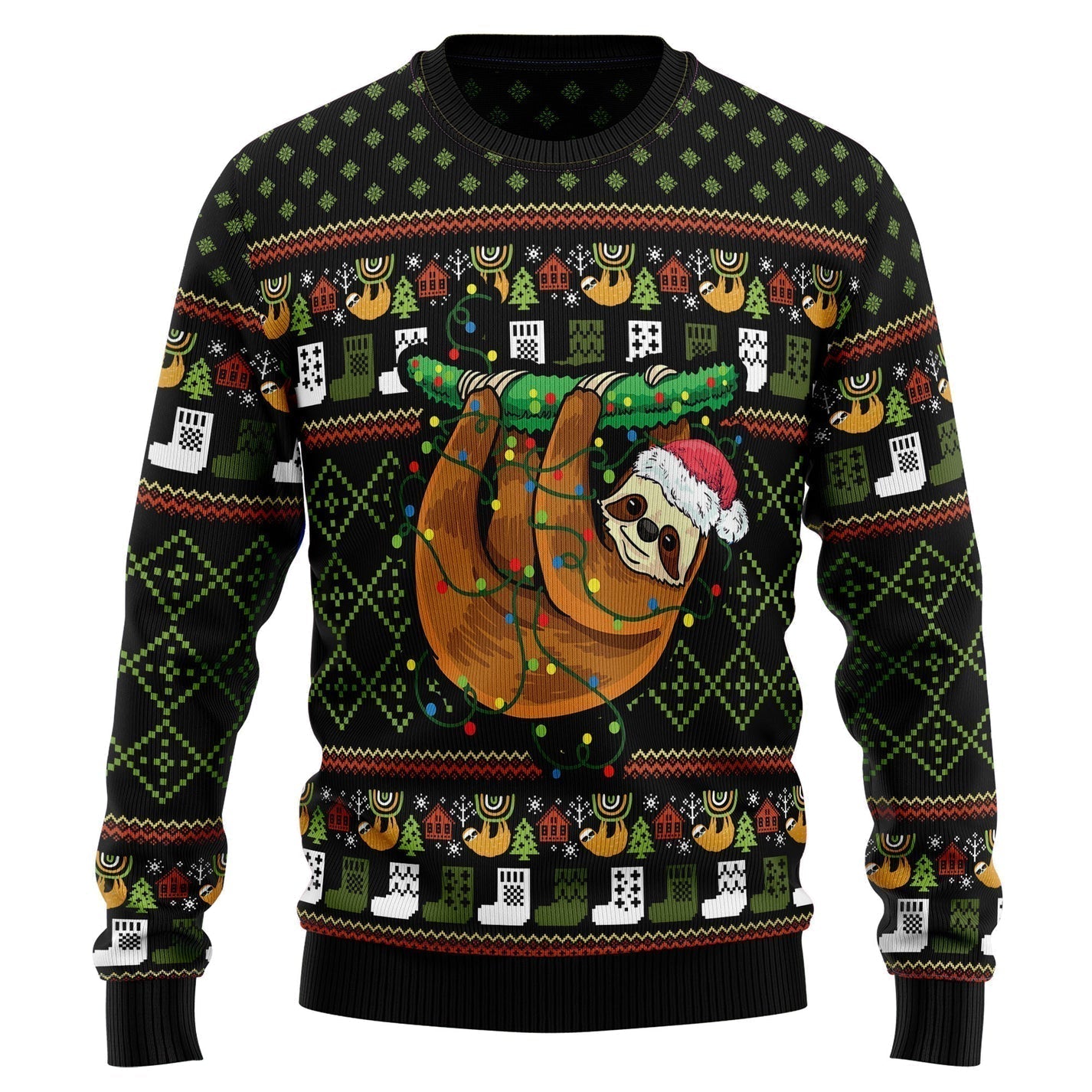 Sloth Light Ugly Christmas Sweater For Men & Women Christmas Gift Sweater US3153 - WeCustomit