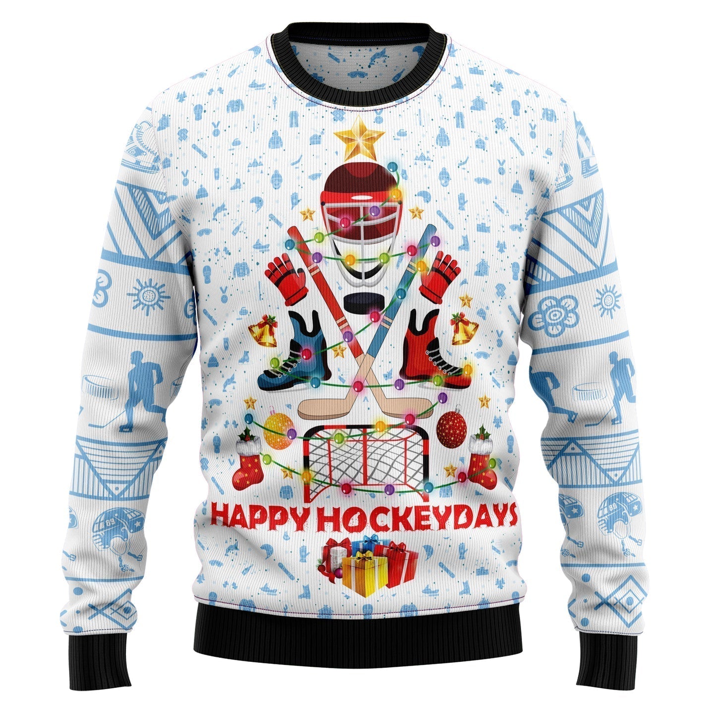 Happy Hockey Day Ugly Christmas Sweater For Men & Women Christmas Gift Sweater US2788 - WeCustomit