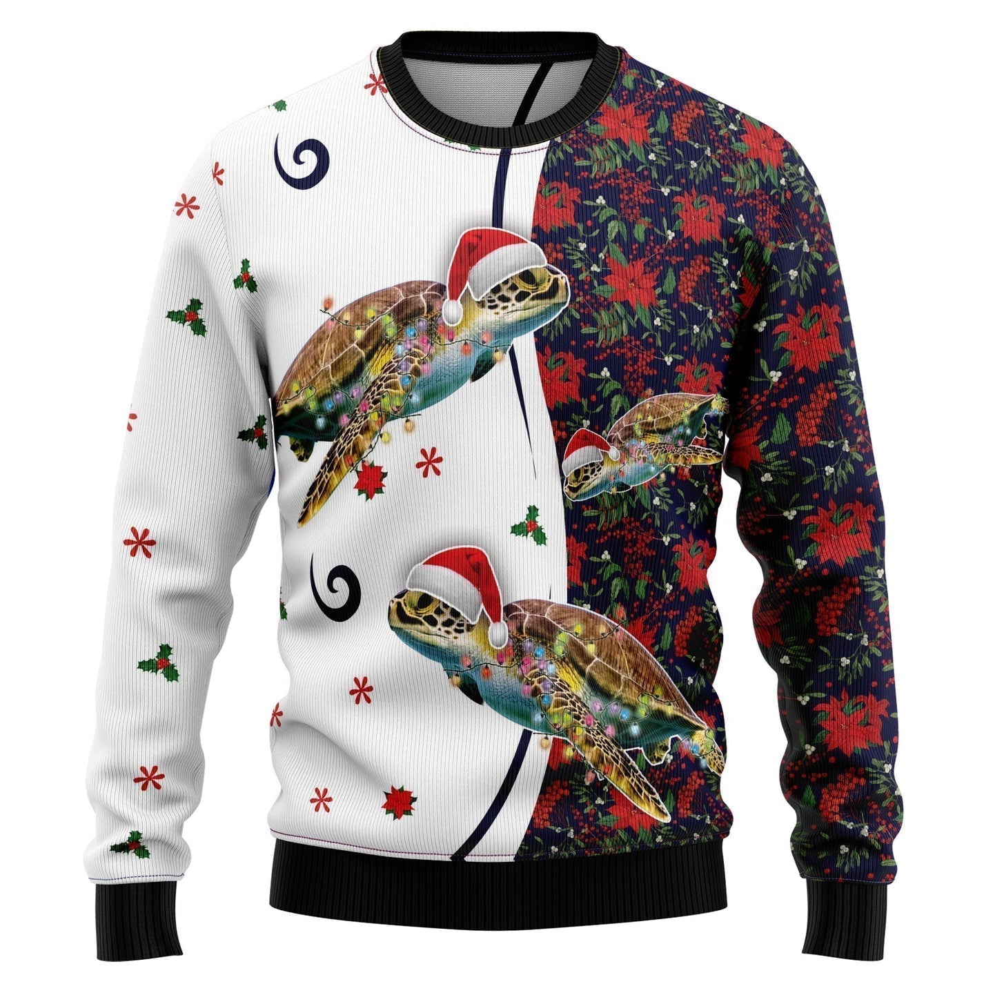 Turtle Christmas Light Ugly Christmas Sweater For Men & Women Christmas Gift Sweater US3200 - WeCustomit
