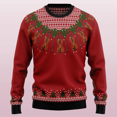 Violin Lover Ugly Christmas Sweater For Men & Women Christmas Gift Sweater US1506 - WeCustomit