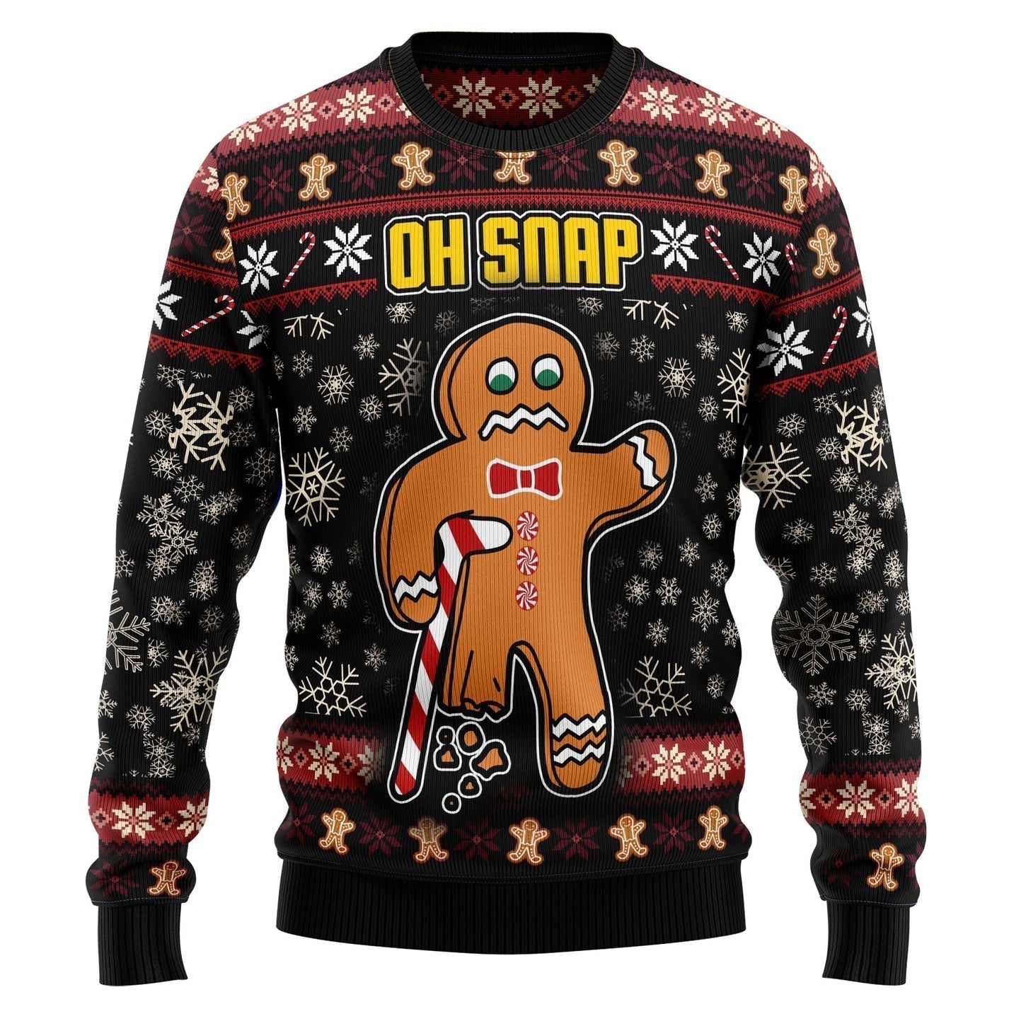 Oh Snap Gingerbread Ugly Christmas Sweater For Men & Women Christmas Gift Sweater US3192 - WeCustomit