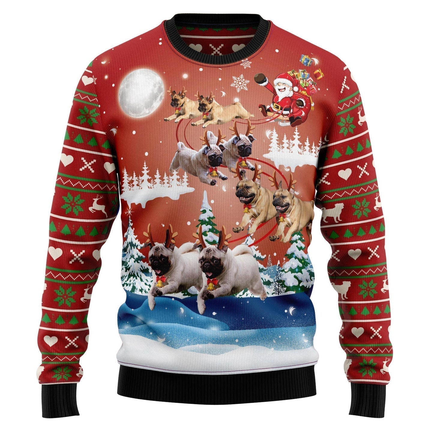 Dog Reindeer Ugly Christmas Sweater For Men & Women Christmas Gift Sweater US2953 - WeCustomit