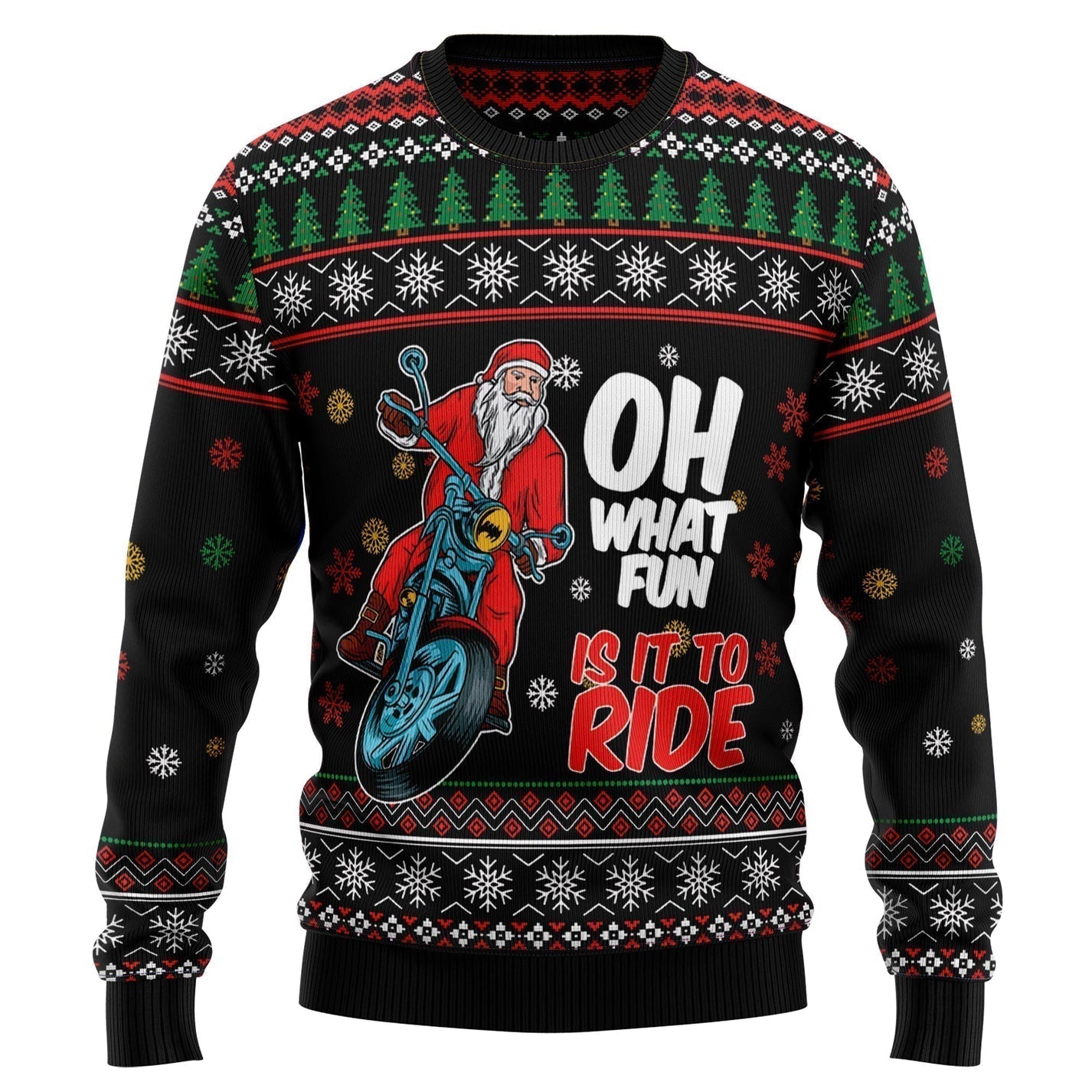 Santa And Motor Ugly Christmas Sweater For Men & Women Christmas Gift Sweater US1533 - WeCustomit