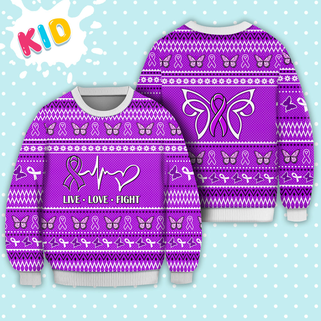 Pancreatic Cancer Christmas Sweatshirt Nordic Seamless Knitted Sweater - Print Fashion Sweatshirt For Everyone - WeCustomit