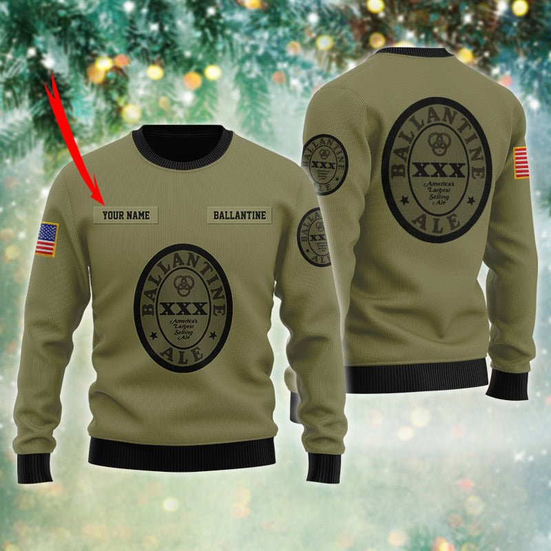 Personalized Ballantine USA Flag Ugly Sweater - WeCustomit