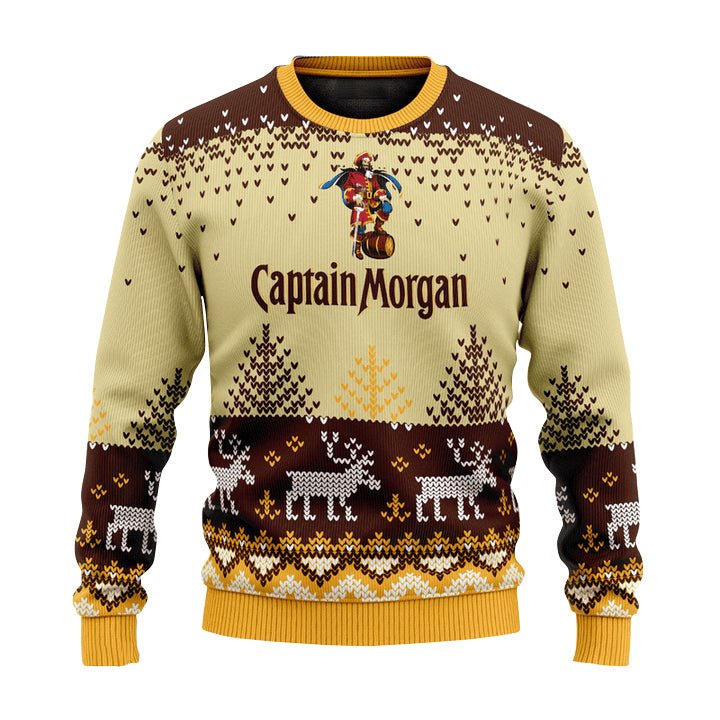 Personalized Captain Morgan Reindeer Christmas Ugly Sweater - WeCustomit