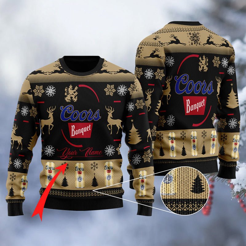 Personalized Coors Banquet Black Ugly Sweater - WeCustomit