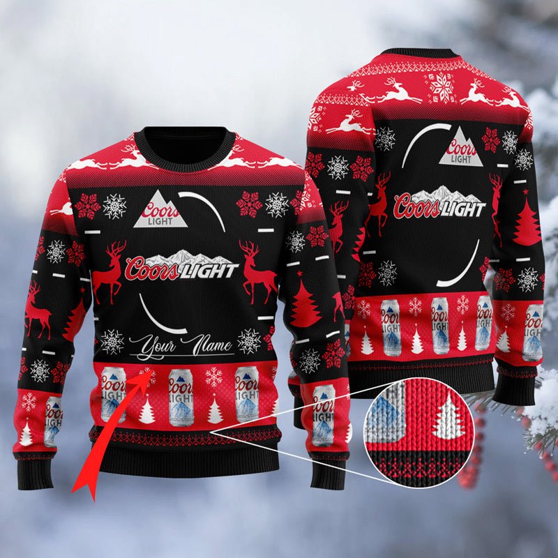 Personalized Coors Light Christmas Ugly Sweater - WeCustomit