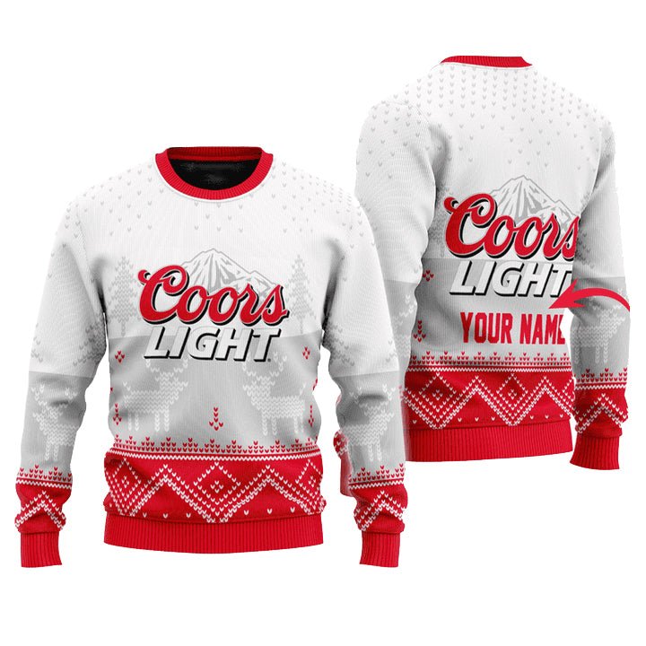 Personalized Coors Light Winter Reindeer Ugly Sweater - WeCustomit