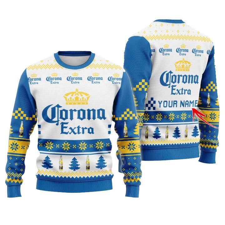 Personalized Corona Extra Christmas Star Ugly Sweater - WeCustomit