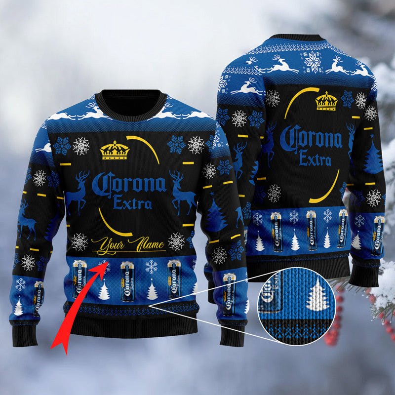 Personalized Corona Extra Christmas Ugly Sweater - WeCustomit