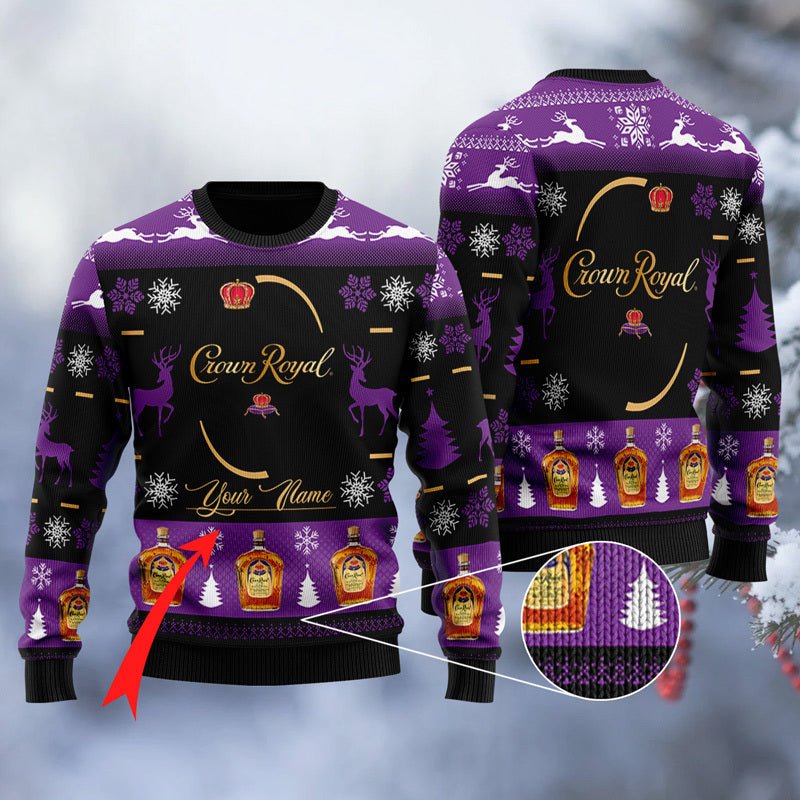 Personalized Crown Royal Black Ugly Sweater - WeCustomit