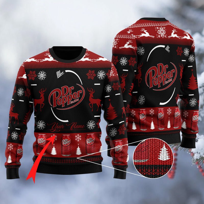 Personalized Dr Pepper Black Ugly Sweater - WeCustomit