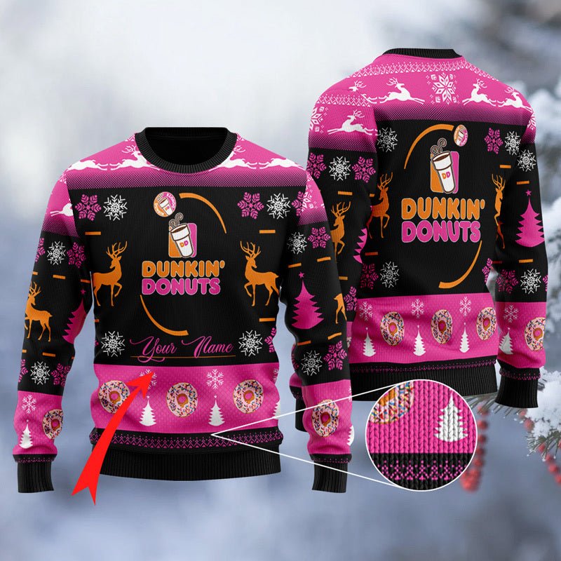 Personalized Dunkin Donuts Black Ugly Sweater - WeCustomit