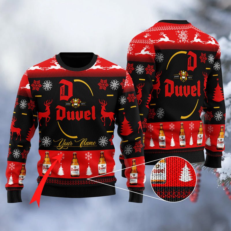 Personalized Duvel Christmas Ugly Sweater - WeCustomit
