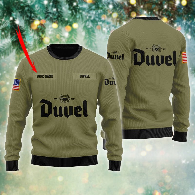 Personalized Duvel USA Flag Ugly Sweater - WeCustomit