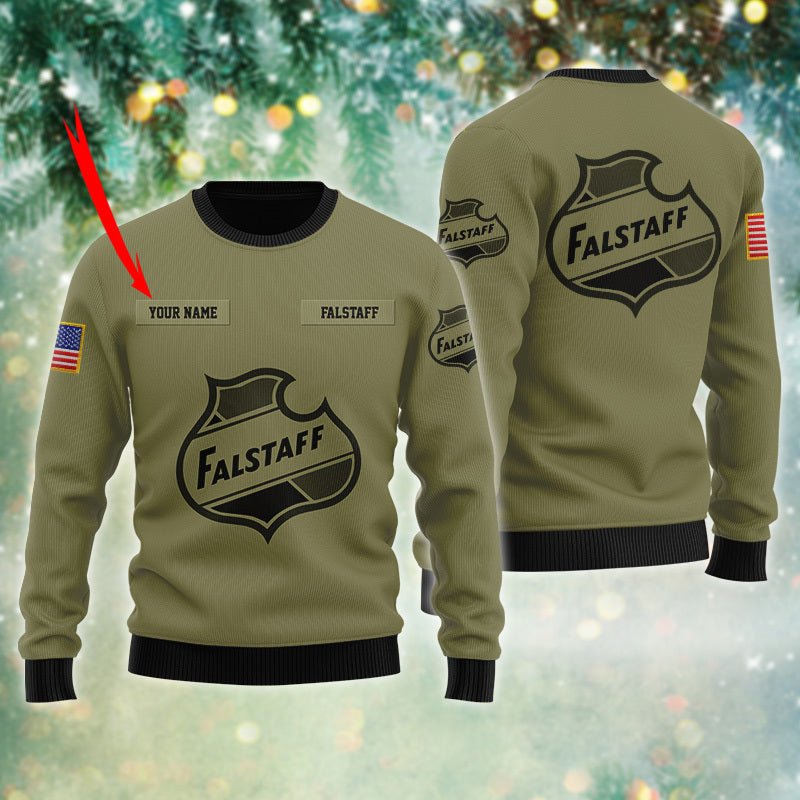 Personalized Falstaff USA Flag Ugly Sweater - WeCustomit