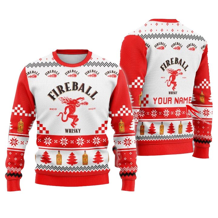 Personalized Fireball Christmas Star Ugly Sweater - WeCustomit