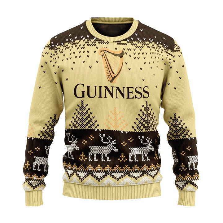 Personalized Guinness Reindeer Christmas Ugly Sweater - WeCustomit