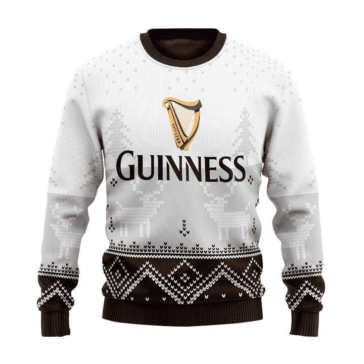 Personalized Guinness Winter Reindeer Ugly Sweater - WeCustomit
