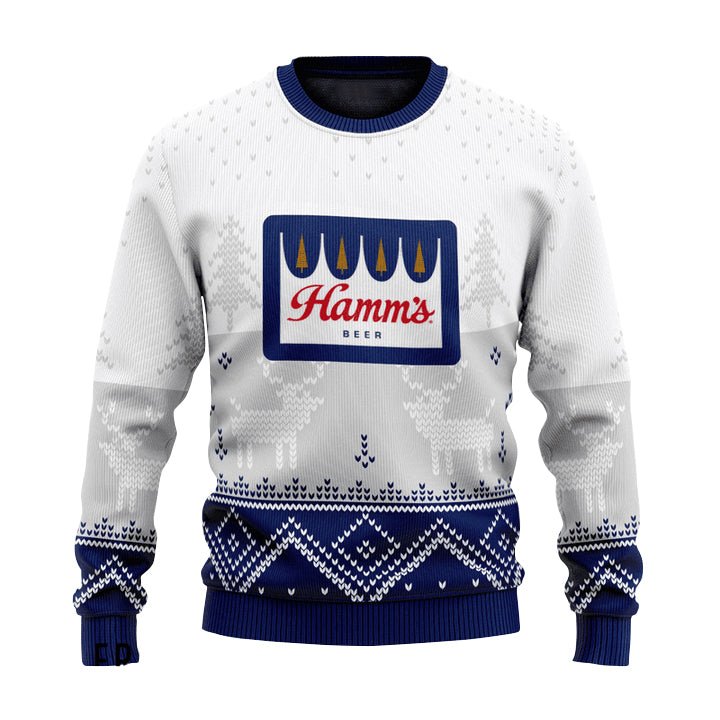 Personalized Hamm's Winter Reindeer Ugly Sweater - WeCustomit