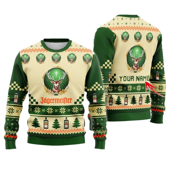 Personalized Jagermeister Christmas Star Ugly Sweater - WeCustomit