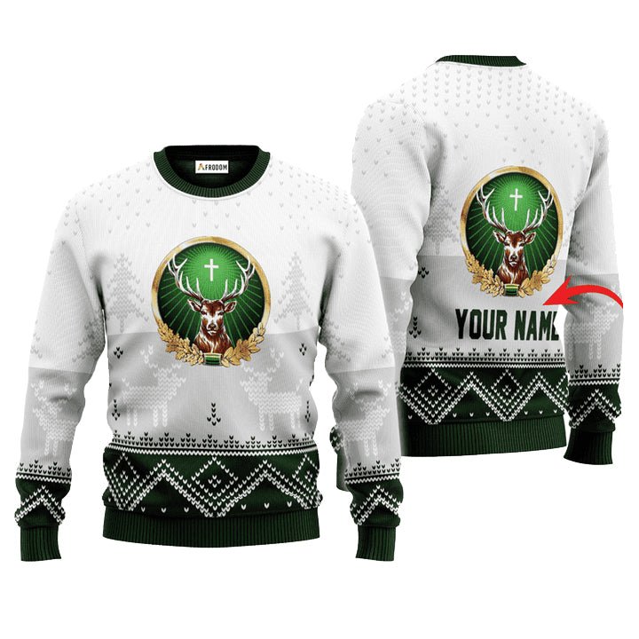 Personalized Jagermeister Winter Reindeer Ugly Sweater - WeCustomit