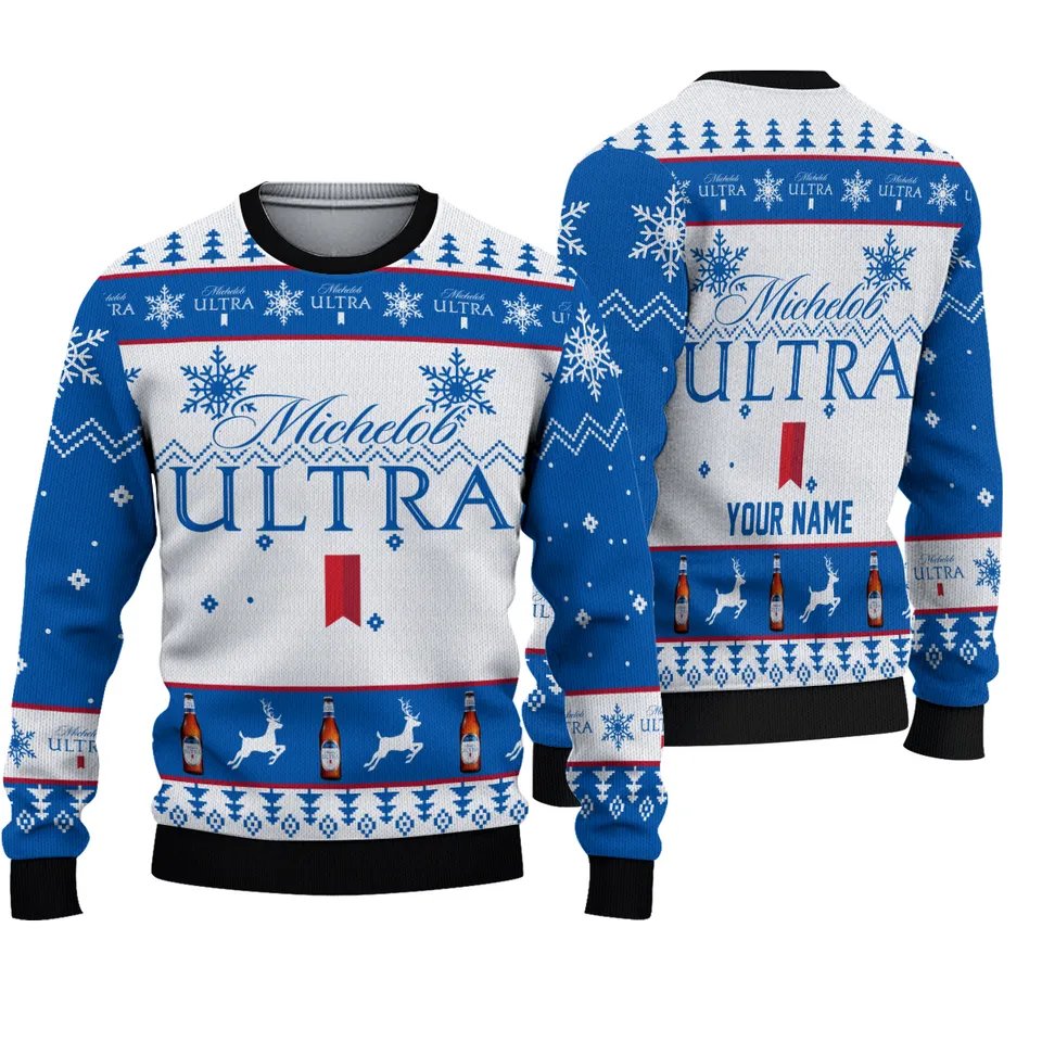 Personalized Michelob Ultra Winter Ugly Sweater - WeCustomit