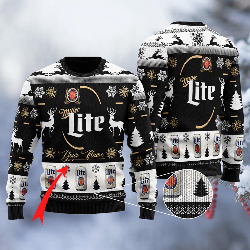 Personalized Miller Lite Christmas Ugly Sweater - WeCustomit