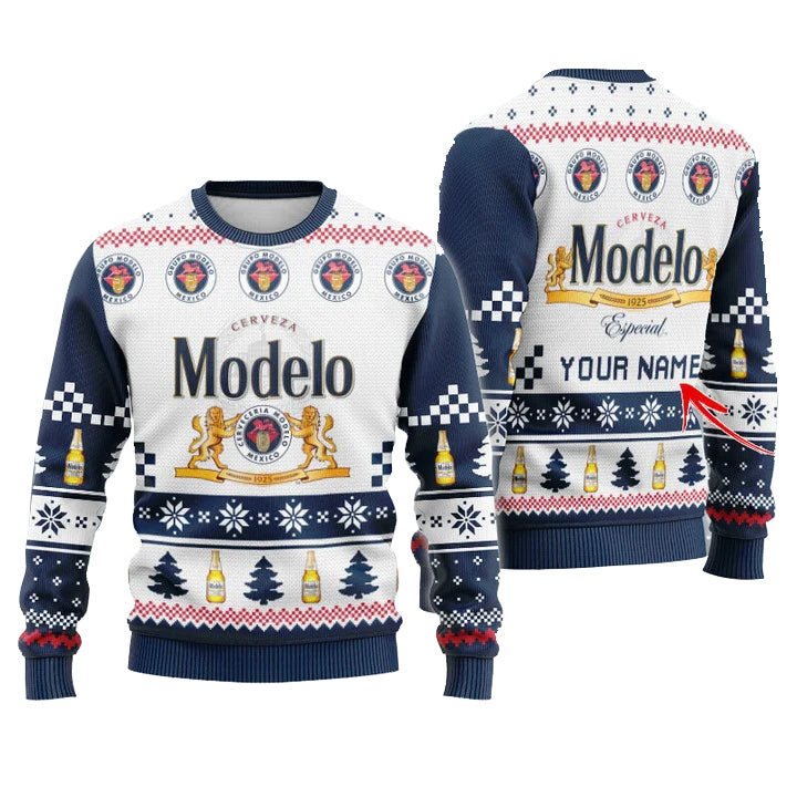 Personalized Modelo Christmas Star Ugly Sweater - WeCustomit