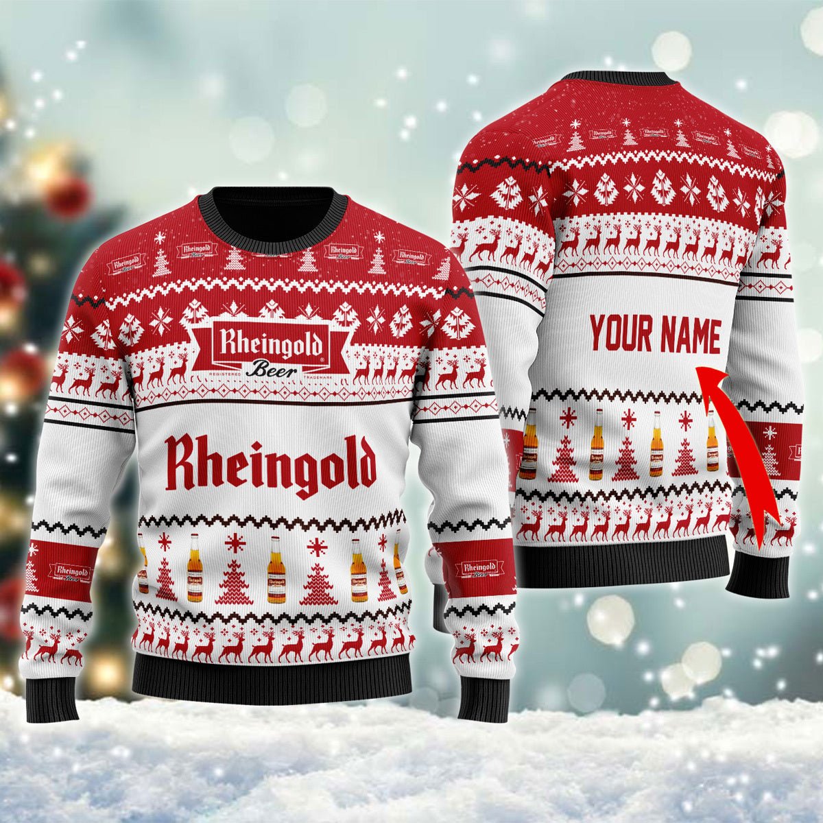 Personalized Rheingold Christmas Ugly Sweater - WeCustomit