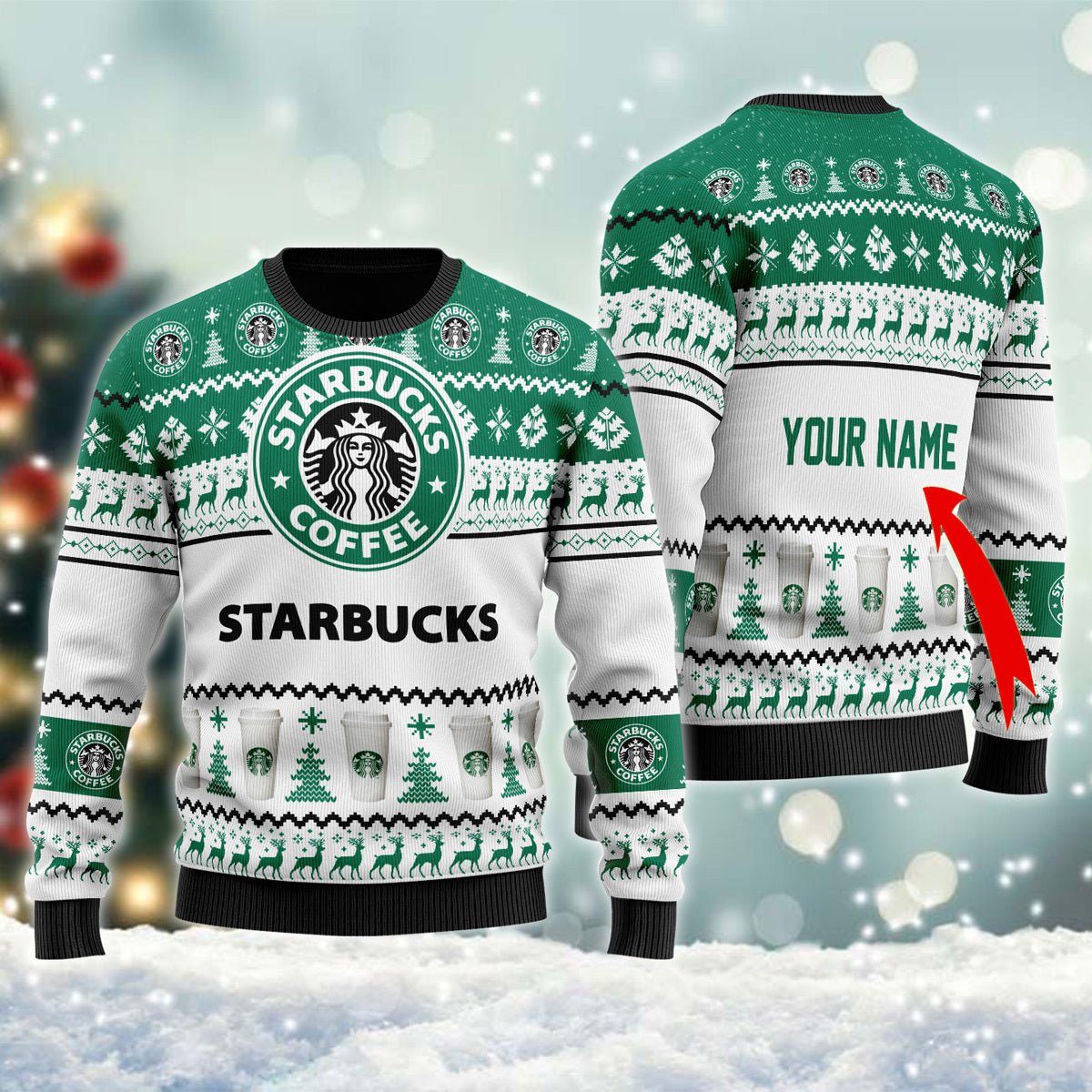 Personalized Starbuck Christmas Ugly Sweater - WeCustomit