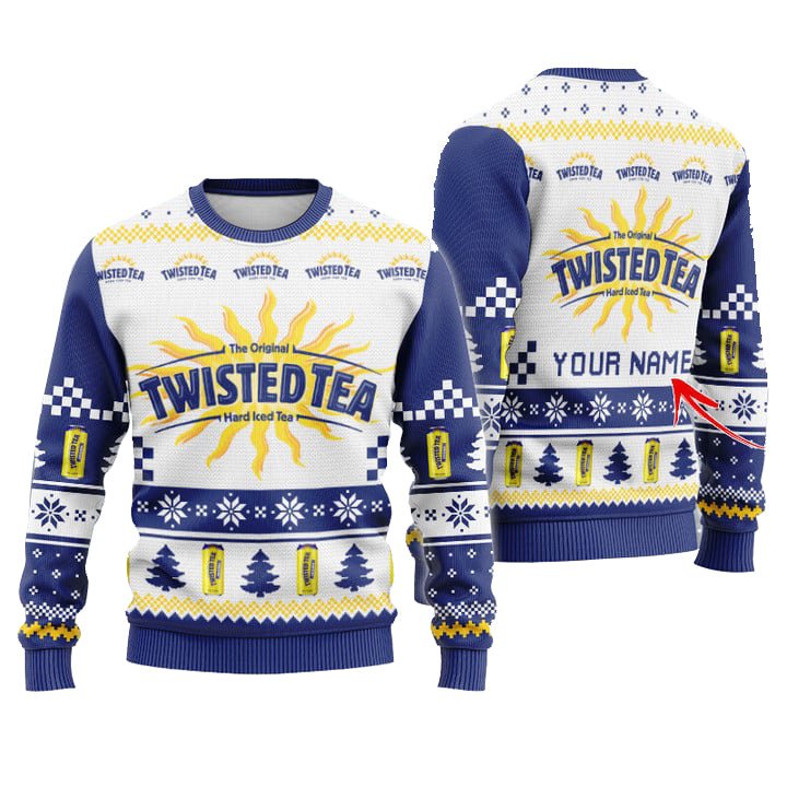 Personalized Twisted Tea Christmas Star Ugly Sweater - WeCustomit