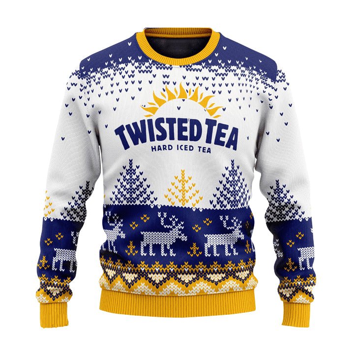 Personalized Twisted Tea Reindeer Christmas Ugly Sweater - WeCustomit