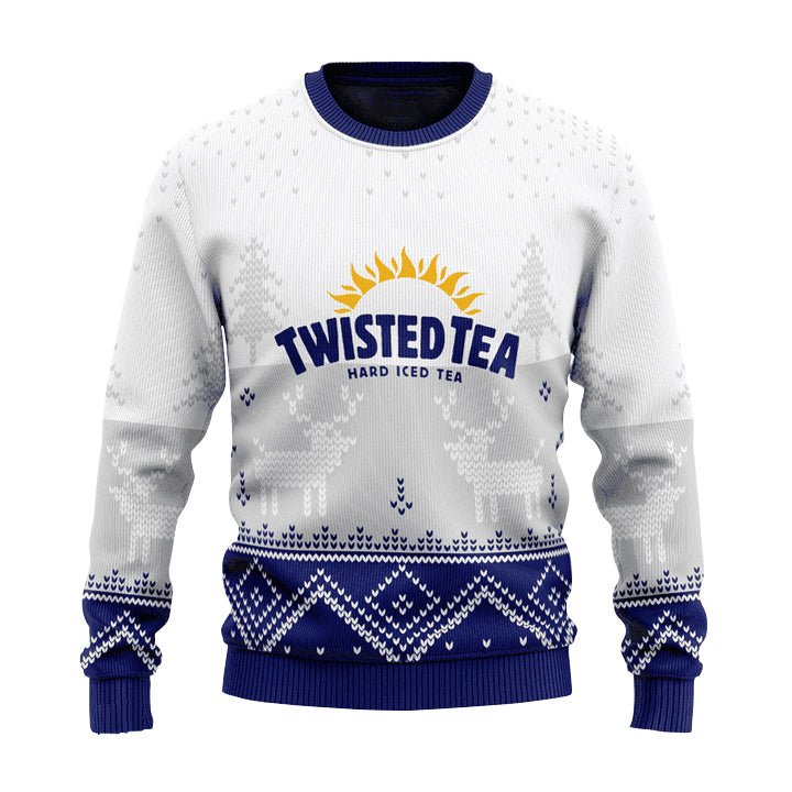 Personalized Twisted Tea Winter Reindeer Ugly Sweater - WeCustomit