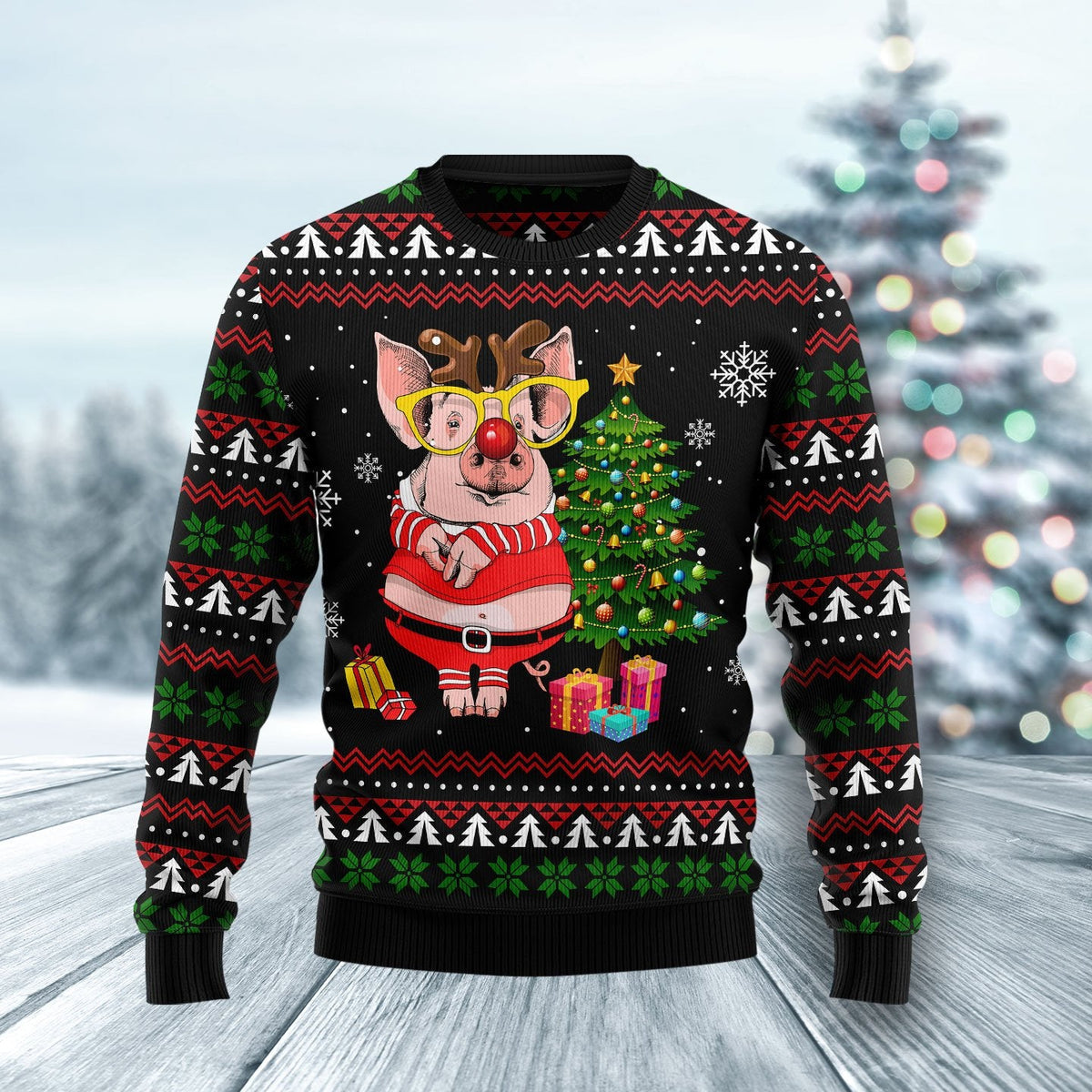 Pig Gorgeous Reindeer Ugly Christmas Sweater For Men & Women Christmas Gift Sweater US1272 - WeCustomit