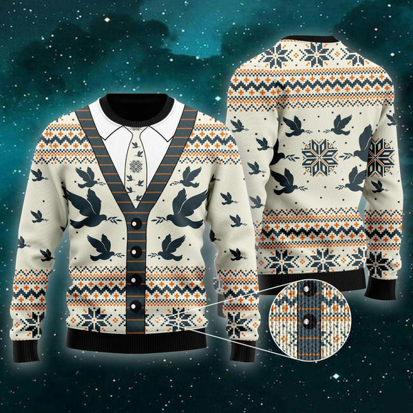 Pigeon Christmas Cardigan Ugly Christmas Sweater For Men & Women Christmas Gift Sweater US1145 - WeCustomit