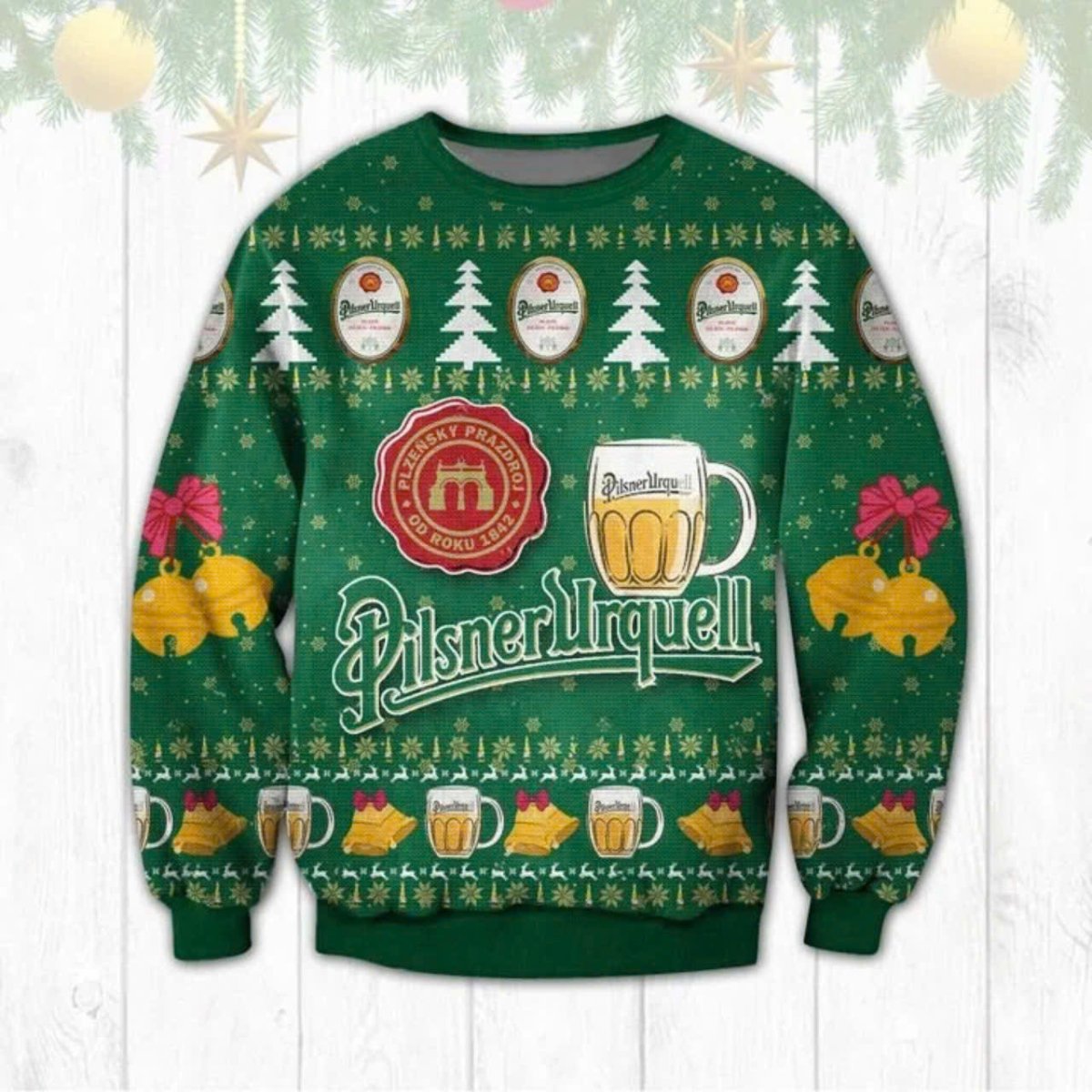 Pilsner Urquell Christmas Reindeer Ugly Sweater - WeCustomit