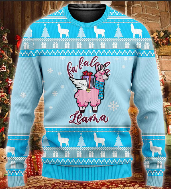 Pink Llama Christmas Ugly Christmas Sweater For Men & Women Christmas Gift Sweater US1437 - WeCustomit
