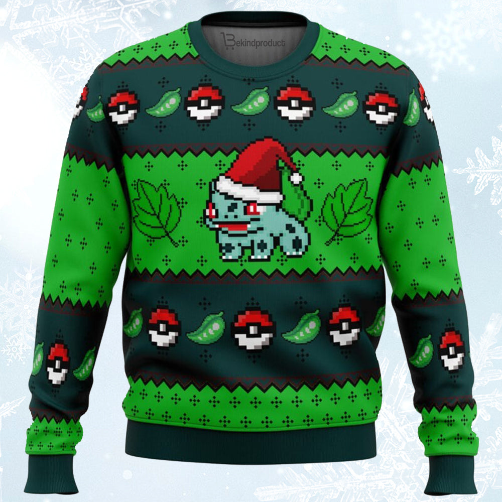 Pokemon Bulbasaur Ugly Christmas Sweater For Men & Women Christmas Gift Sweater BH093 - WeCustomit