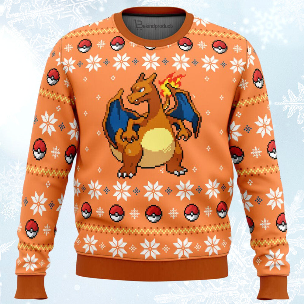 Pokemon Christmas Blaze Charizard Ugly Christmas Sweater For Men & Women Christmas Gift Sweater BH212 - WeCustomit