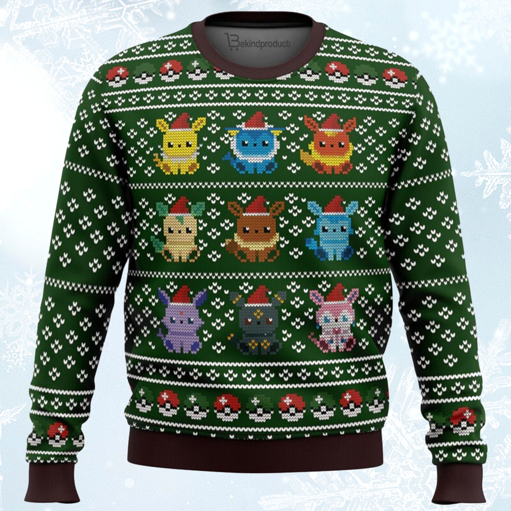 Pokemon Eevee Eeveelutions Ugly Christmas Sweater For Men & Women Christmas Gift Sweater BH008 - WeCustomit