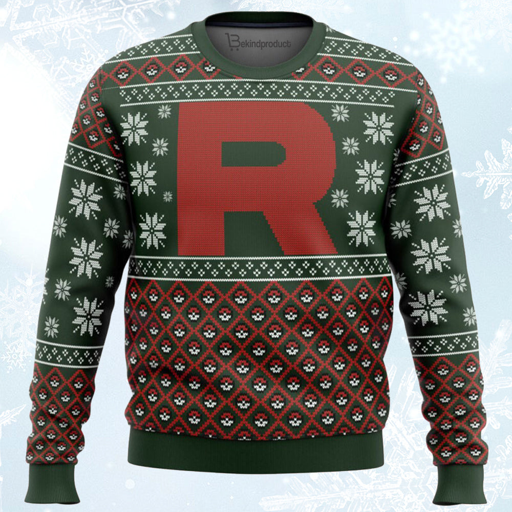 Pokemon Team Rocket Ugly Christmas Sweater For Men & Women Christmas Gift Sweater BH170 - WeCustomit
