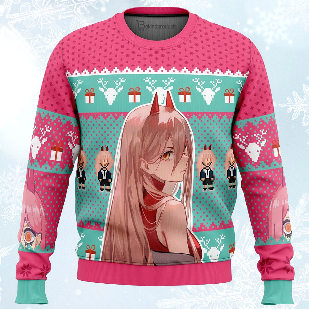 Power Chainsaw Man Ugly Christmas Sweater For Men & Women Christmas Gift Sweater PT108 - WeCustomit