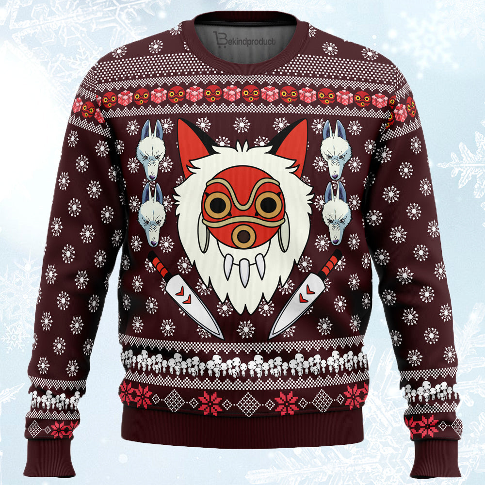 Princess Mononoke Ugly Christmas Sweater For Men & Women Christmas Gift Sweater PT622 - WeCustomit
