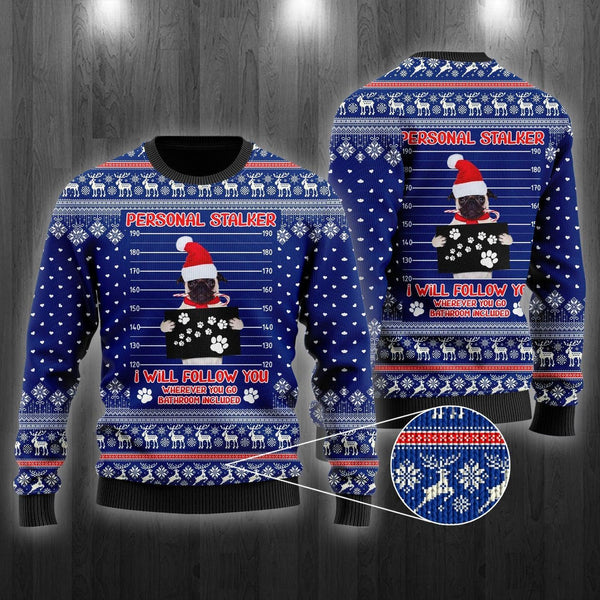 Dog As Santa Claus Personal Stalker Ugly Christmas Sweater For Men & Women Christmas Gift Sweater US2029 - WeCustomit
