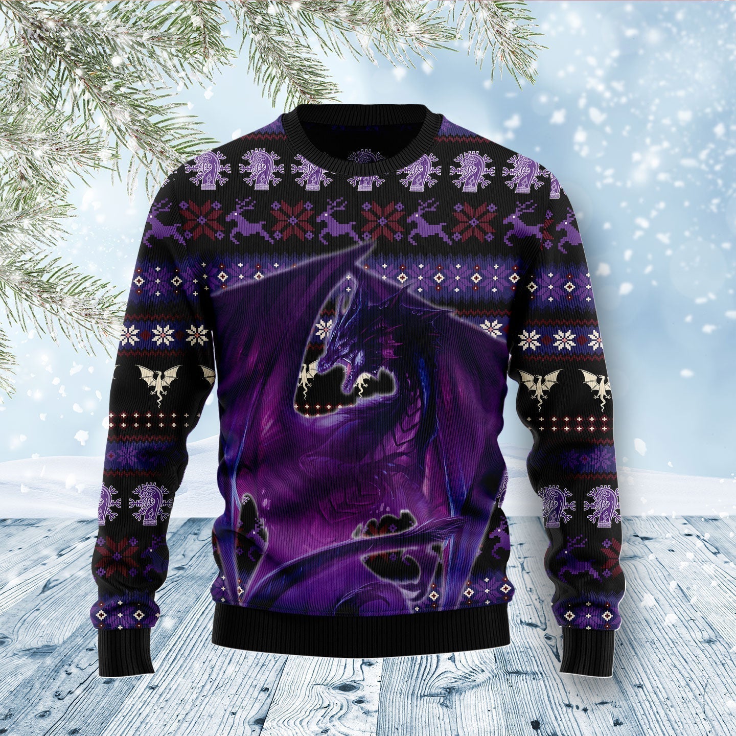Purple Dragon Ugly Halloween Sweater For Men & Women Halloween Gift Sweater US1034 - WeCustomit