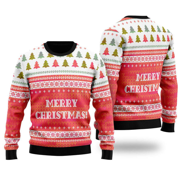 Red Merry Holiday Pattern Ugly Christmas Sweater For Men & Women Christmas Gift Sweater US2050 - WeCustomit