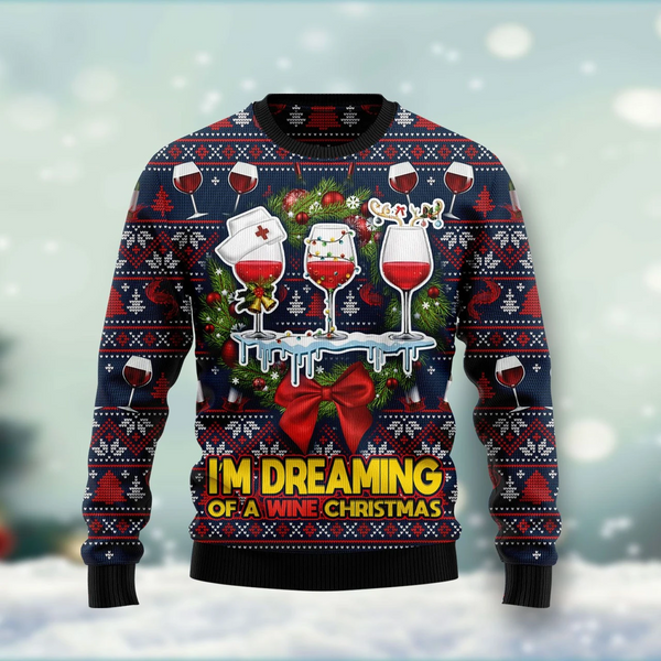 Red Wine Ugly Christmas Sweater For Men & Women Christmas Gift Sweater US1611 - WeCustomit